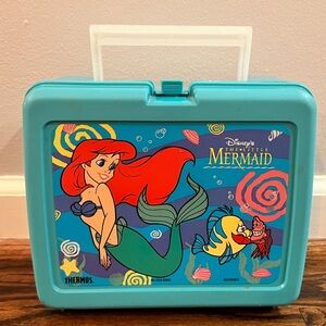 Vintage Disney’s The Little Mermaid Plastic Lunch Box + Thermos